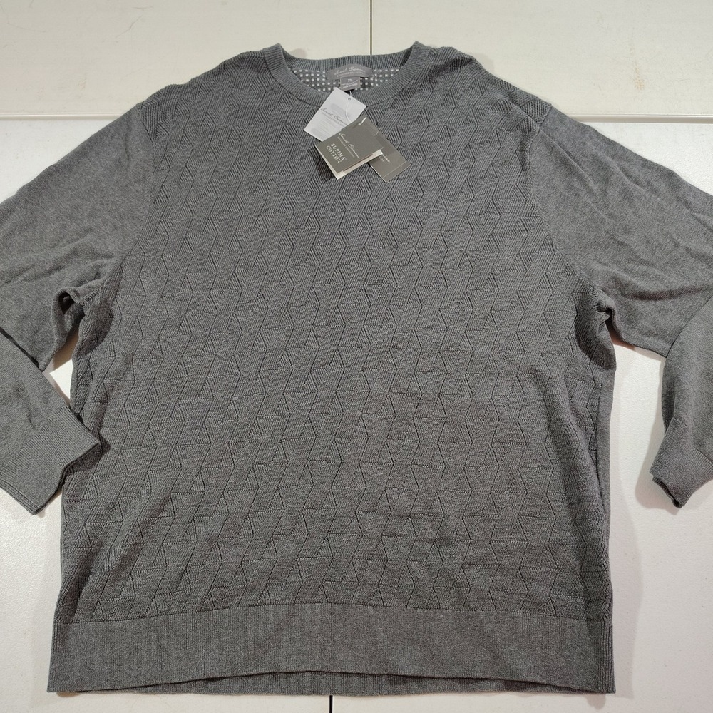 Daniel Cremieux Sweater Men XL Gray Heather Supima Cotton Luxury Pullover NWT